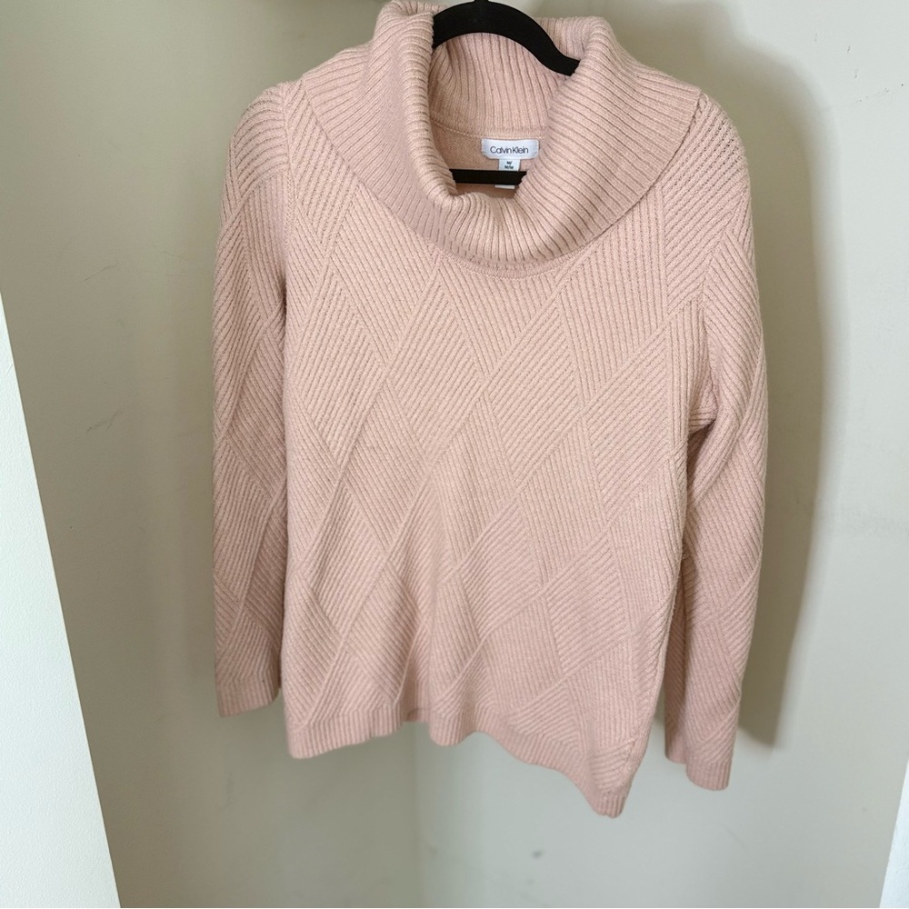 Calvin Klein Pink Cowl Neck Sweater Size M